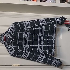 Nina Mclemore geometric black and white jacket, size 12, new with tags